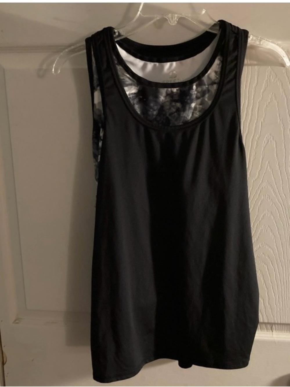 Free Country Multi-Layered Athletic Tank Top Black and White Women’s Size L